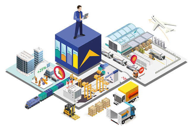 Logination logistics network - warehousing, road, rail and air freight